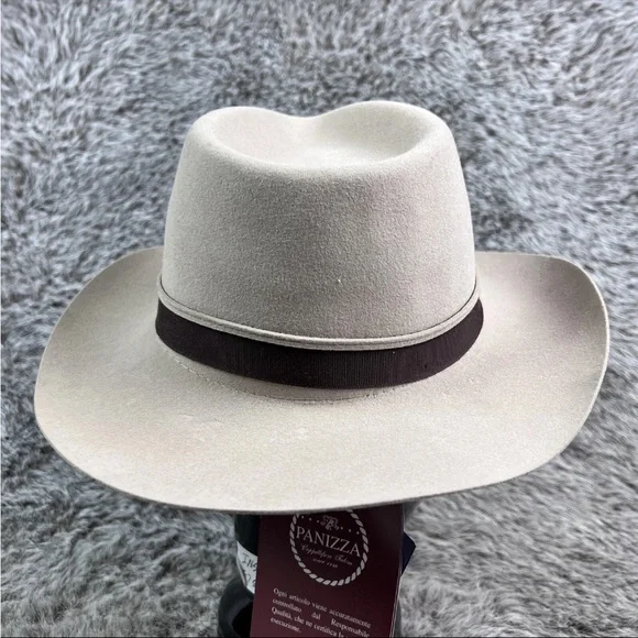 Italy Panizza Kanguroo Fedora Hat Rabbit Fur Felt Hamilton Waterproof 54 or6 3/4 - Picture 4 of 8